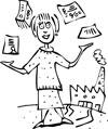 Illustration von Frau in der Fabrik